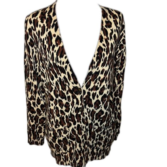 Grace Elements Leopard Print Open Front Cardigan Sweater Womens Fashion - Picture 2 of 7